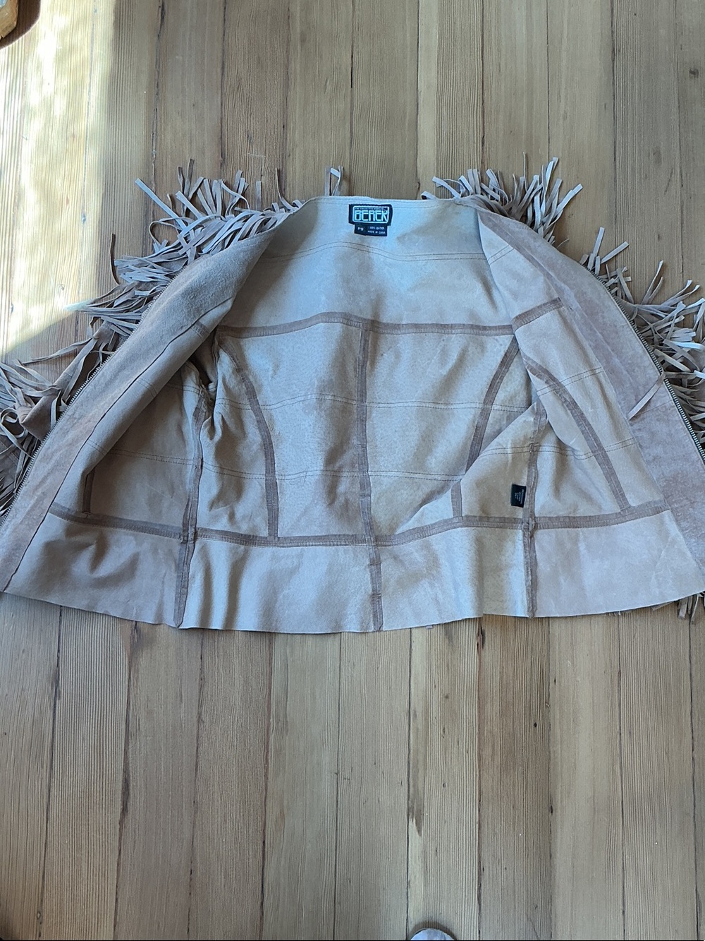 Fringed Suede Jacket - Natural, by Berer2 - Picture 7 of 10